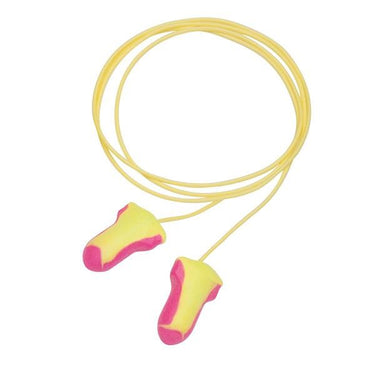 Honeywell Howard Leight Laser Lite® Single-Use Earplugs, Corded, Neon Yellow/Pink, 100/Box